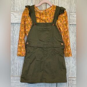 BCBG Overall Denim Dress w/ Floral Top sz 5